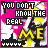 Pixelated graphic with pink, black, white, and yellow colors featuring repeated text "YOU DON'T KNOW THE REAL ME" over a stylized face background.