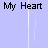 A static contact sheet of an animated buddy icon showing text-based animation on a light purple background with vertical white lines and gray transparency indicators.