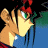 Pixelated anime-style character with red bow and blue top on left, green text 'Original Icons .com' on right against dark background.