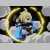 Pixelated static image of a character with light-colored hair and blue accents, set against a dark background with yellow and brown tones.