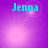 Four- of purple backgrounds with cyan "Jenna" text and shifting light effects