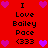 Red background with pixelated text and heart symbols arranged in a pattern, featuring repeated phrases "I Love Bailey Pace <333" and scattered pink/purple hearts