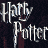 Pixelated 'Harry Potter' text appears left of four identical clown-faced figures with red noses and black hair tufts against a dark background.