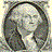 Two side-by-side frames of a low-resolution animated icon showing George Washington's portrait with subtle facial expression changes between frames.