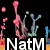 Animated scene with colorful coral-like structures on a black background, featuring pink, blue, and green elements with orange base and floating pink spheres.