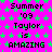 Pixelated text on a bright pink background with green star patterns, repeating 'Summer '09 Taylor is AMAZING' in multiple and