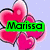 Six identical pink heart clusters on light purple background with colored text labels: Marissa (green), Tammy (blue), Naomi (purple), CAMPERS (yellow), SPG (pink), OB!!! (yellow).