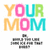 Pixelated text "YOUR MOM" in pastel colors above a grayscale pixelated figure resembling a robot or mechanical object.