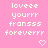 Pixelated text on pink background with two heart symbols, static image.