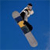 Pixelated static icon of a figure in motion on blue background with visible anti-aliasing and dithering effects.