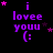 Purple text 'i lovee youu (:' on black background with pink and purple stars, animated star positions across frames.