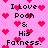 A static 4-frame contact sheet of a pixel art animation featuring repeated text and heart symbols on a pink background.