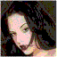 A woman with long dark hair and light skin appears in a of six showing sequential head movements against a dark background
