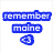 Blue pixelated text 'remember' above 'moline', with a blue heart symbol below, all on white background.