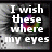 A split-screen image with text on the left and a close-up of an eye on the right, featuring pixelated colors.