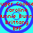 Blue circular patterns on cyan background with red text reading 'uger Cookie', 'Caroline', 'unnie Bunn', 'Brittany', and 'BFF' in two identical arrangements