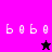 Pixelated 'bobo' text in white on pink and purple backgrounds with a black star and pink star in separate