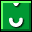 Green square icon with light green border showing white curved and V-shaped pixel elements in four sequential states.