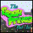 Animated 4-frame contact sheet showing a green and pink cartoon landscape with floating text elements, small colored dots scattered across the background, and subtle frame-to-frame variations in terrain shape and dot placement.