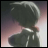 A 48x48 pixel buddy icon featuring a side-profile anime character with dark hair against a gradient background, paired with "Anime IM" and "COM" text on the right in a contact sheet layout.