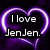 Purple neon heart outline with text overlays and a heart symbol on dark background.