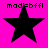 Four black five-pointed stars on a bright pink background with "madi=bffl" text above each star.