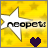 Yellow starry background with white arrow and 'neopet' text; purple heart appears in left frame.