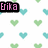 Pixelated heart pattern background with pink text overlays reading 'Erika', 'is in', and 'LOVEEE<8' on a white base.