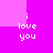 Pixelated text 'i love you' in white on a bright pink background, with two identical copies arranged vertically.