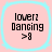 Four identical square icons with light blue rounded borders on a pink background, each displaying text and symbols.