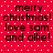 Red background with white dots and black text reading "merry christmas! love sam and allie!" in two identical sections.
