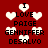 Red background with white heart shapes and black pixelated text reading 'I LOVE PAIGE GENNIFFER DESALVO' in multiple arrangements.