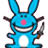 Blue cartoon rabbit with pink nose and white belly holds a knife, standing next to text reading 'planning planning revenge is is FUN!!' on white background.