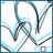 Pixelated icon with abstract blue and gray shapes on white background, surrounded by cyan border with text reading "I'll steal your heart &" and "let's commit the PERFECT crime you steal MINE"
