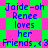 Pixelated text on a green and pink checkered background with repeated phrases about 'Joide-oh Renee' loving friends.