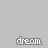'dream' text icons with varying cyan and gray color states, some featuring small heart symbols above them on a light gray background