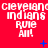 Red background with repeated white text 'cleveland indians rule all!' in three , blue plus and star symbols scattered across the image