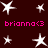 A dark red background displays multiple white star icons and pink text reading 'brianna<3' in two , with stars arranged around the text