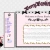 Static pixelated image showing a light pink interface with vertical sidebar and central content area, featuring indistinct text blocks and a small circular element on the left.