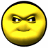 Yellow circular face with black outline showing angry expression variations