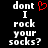 Two side-by-side pixelated text on black background, each reading 'dont I rock your socks?', with left featuring red heart symbol replacing 'love' in 'dont love I rock your socks?'