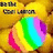 A pixelated rainbow-colored heart shape with a yellow background and partially obscured text above it.