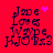 Red background with dark blue text reading "Jade Loves Wipe Horses" and a small pink heart or star symbol in the top-right corner.