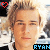 A 50x50 pixel animated buddy icon featuring a person with light brown hair, displayed in two frames showing color variations of text and heart symbol.