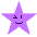 Three purple star-shaped pixel art icons with distinct facial expressions on a gray background.