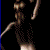 Animated sequence of a figure in a dark environment with shifting color filters across three vertical