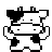Four 48x48 pixel cow icons arranged in a 2x2 contact sheet showing sequential animation frames with varying poses and expressions.
