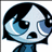 Pixelated cartoon character with black hair, blue eyes, and a blue top; expression shifts from wide-eyed to squinting across frames.