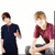 A pixelated image of a person in two poses with text overlay reading "I Love Justin Bieber!" on the right side.