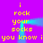 Yellow pixelated text on purple background with blue glowing vertical lines forming a frame around repeated phrases.